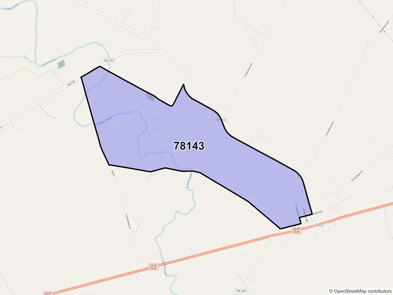 Map of Pandora, Texas and ZIP codes