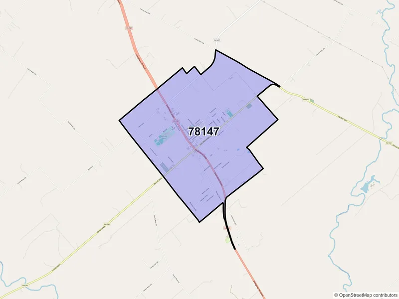 Map of Poth, Texas and ZIP codes