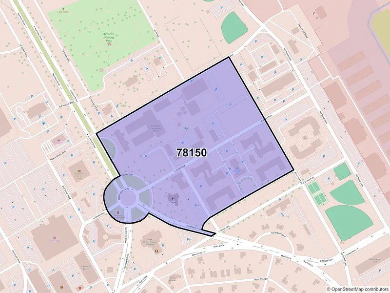 Map of ZIP Code 78150 — JBSA Randolph, TX