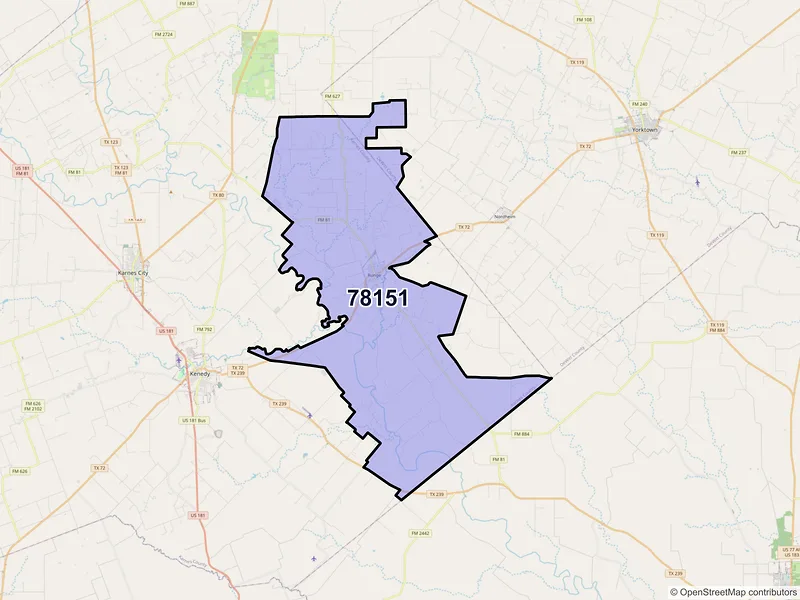Map of ZIP Code 78151 — Runge, TX