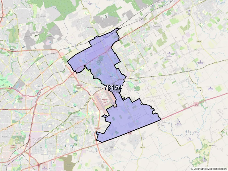 Map of ZIP Code 78154 — Schertz, TX