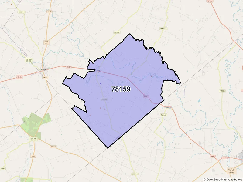 Map of ZIP Code 78159 — Smiley, TX