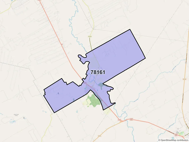 Map of ZIP Code 78161 — Sutherland Springs, TX