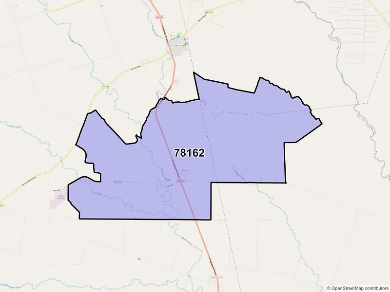 Map of Tuleta, Texas and ZIP codes