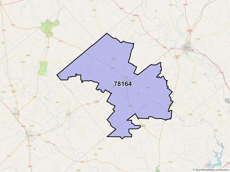 Map of ZIP Code 78164 — Yorktown, TX