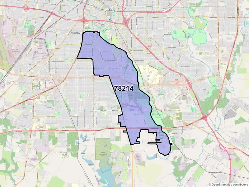 Map of ZIP Code 78214 — San Antonio, TX