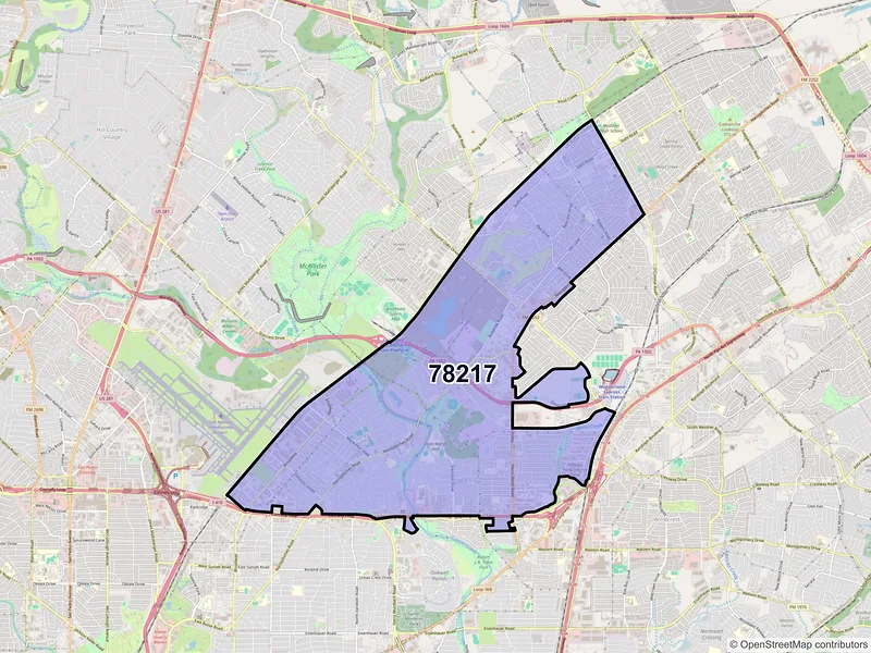 Map of ZIP Code 78217 — San Antonio, TX