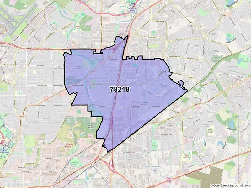 Map of ZIP Code 78218 — San Antonio, TX