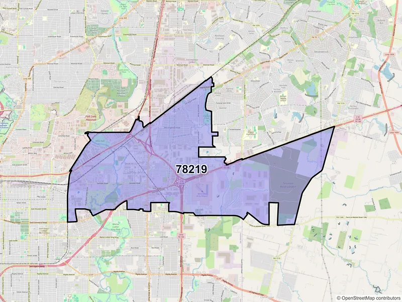 Map of ZIP Code 78219 — San Antonio, TX