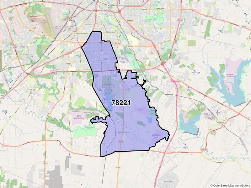 Map of ZIP Code 78221 — San Antonio, TX