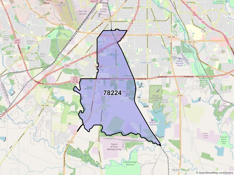 Map of ZIP Code 78224 — San Antonio, TX