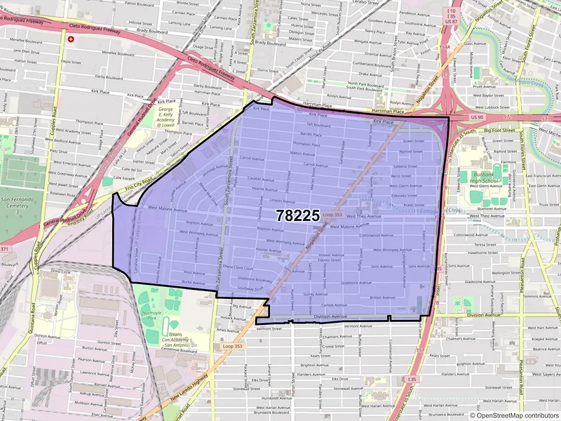 Map of ZIP Code 78225 — San Antonio, TX
