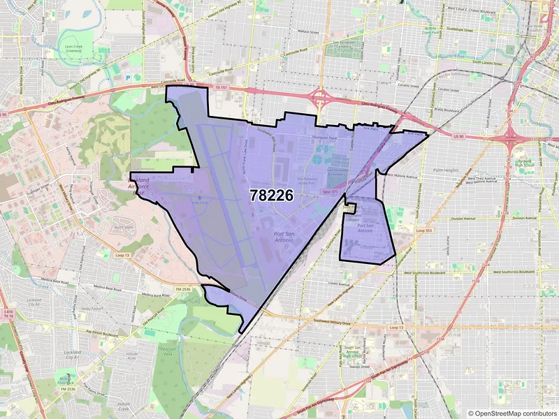 Map of ZIP Code 78226 — San Antonio, TX