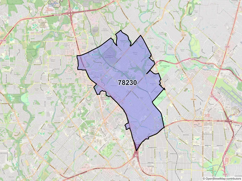 Map of ZIP Code 78230 — San Antonio, TX