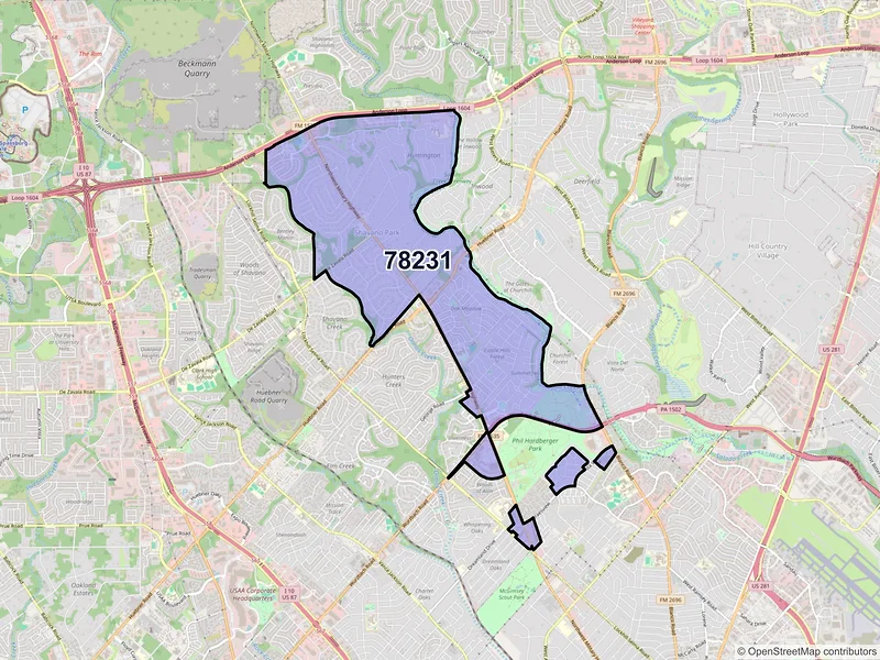 Map of ZIP Code 78231 — San Antonio, TX