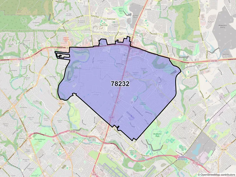 Map of ZIP Code 78232 — San Antonio, TX