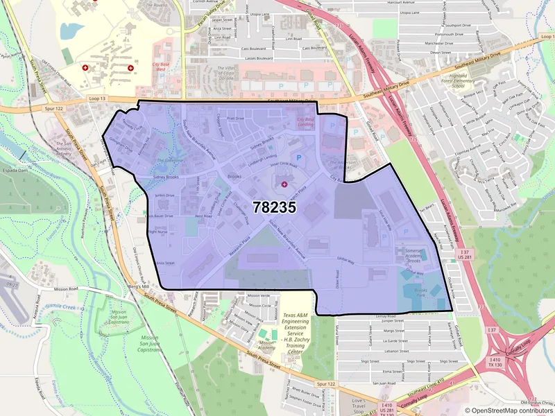 Map of ZIP Code 78235 — San Antonio, TX