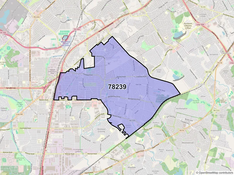 Map of ZIP Code 78239 — San Antonio, TX