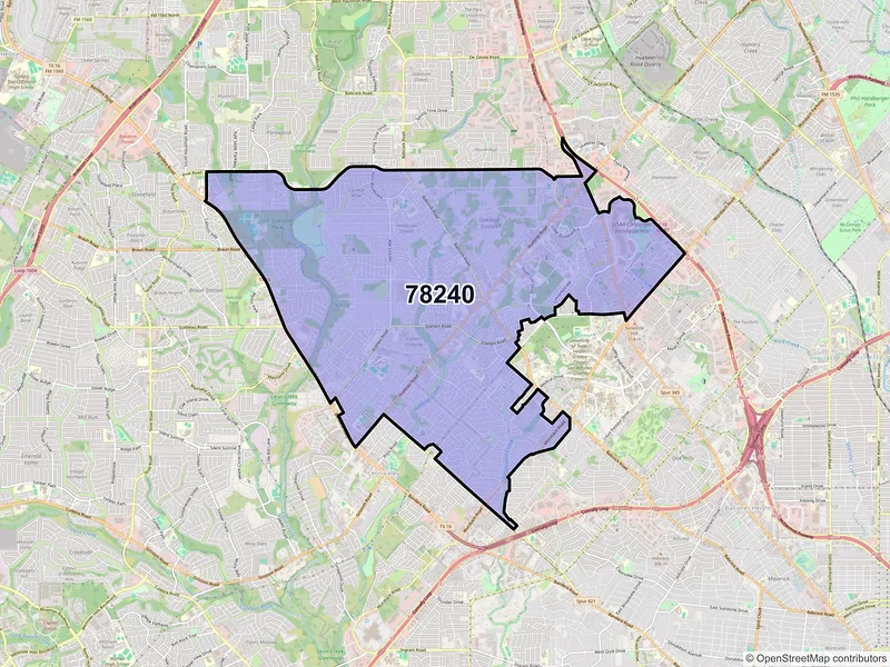 Map of ZIP Code 78240 — San Antonio, TX