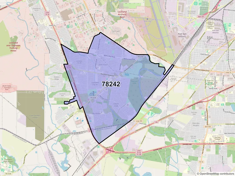 Map of ZIP Code 78242 — San Antonio, TX