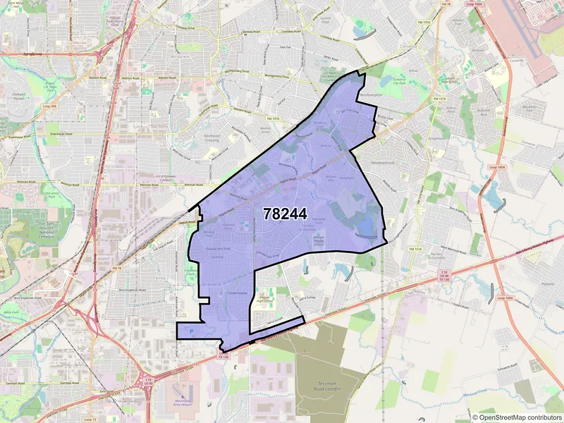 Map of ZIP Code 78244 — San Antonio, TX