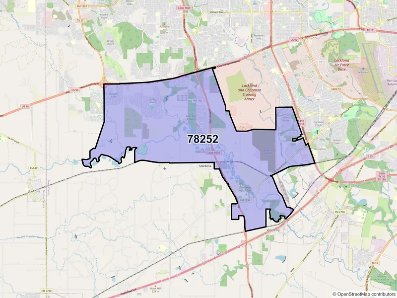 Map of ZIP Code 78252 — San Antonio, TX