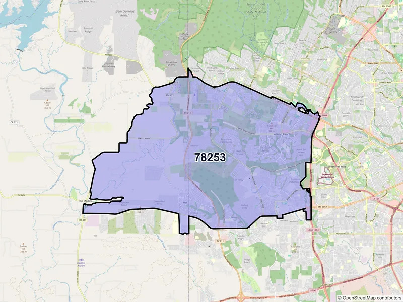 Map of ZIP Code 78253 — San Antonio, TX