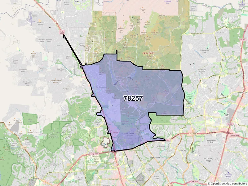 Map of ZIP Code 78257 — San Antonio, TX