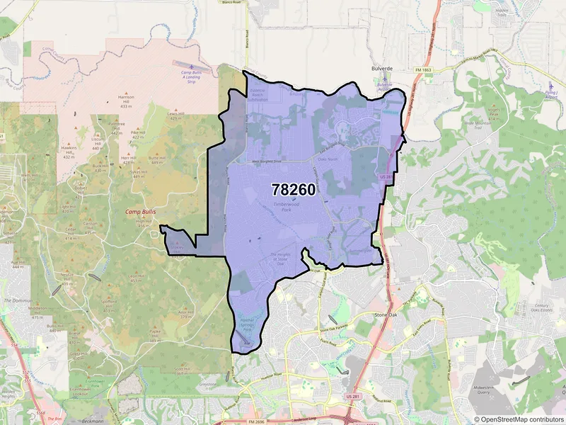 Map of ZIP Code 78260 — San Antonio, TX