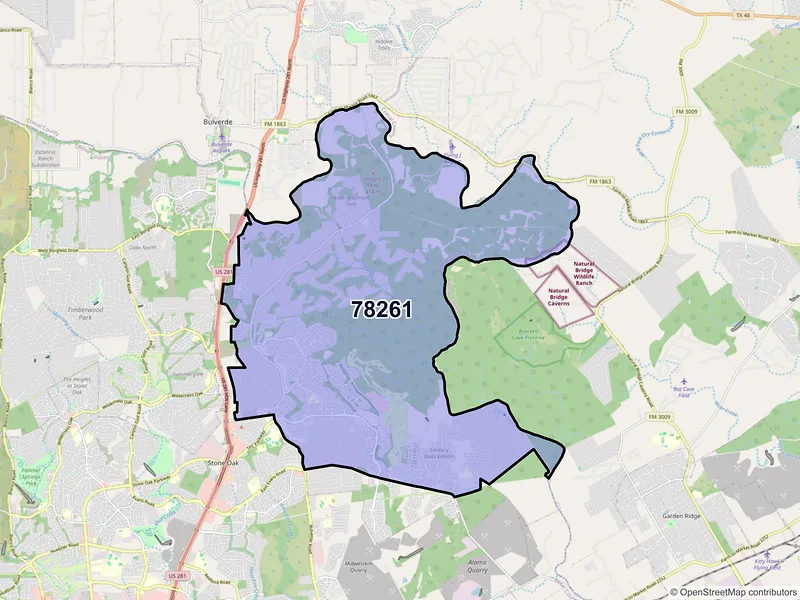 Map of ZIP Code 78261 — San Antonio, TX