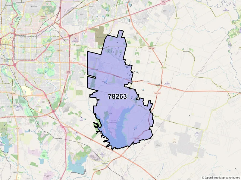 Map of ZIP Code 78263 — San Antonio, TX