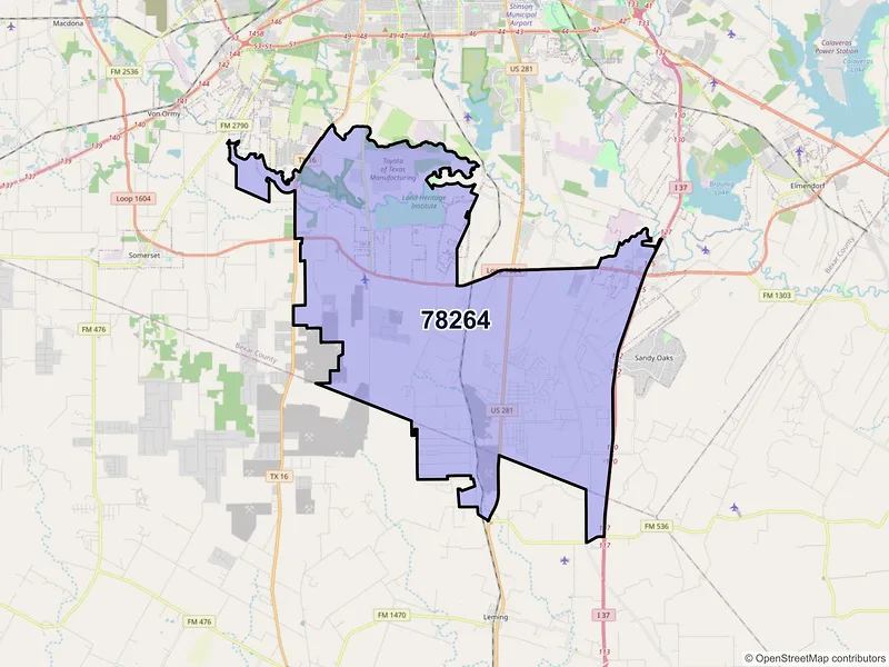 Map of ZIP Code 78264 — San Antonio, TX