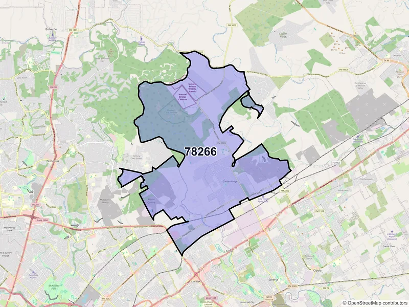 Map of ZIP Code 78266 — San Antonio, TX