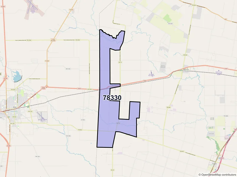 Map of ZIP Code 78330 — Agua Dulce, TX