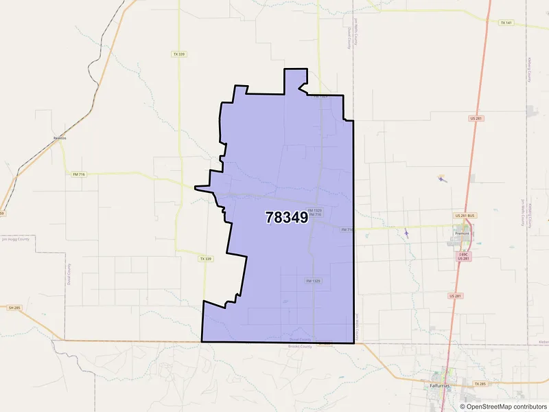 Map of ZIP Code 78349 — Concepcion, TX