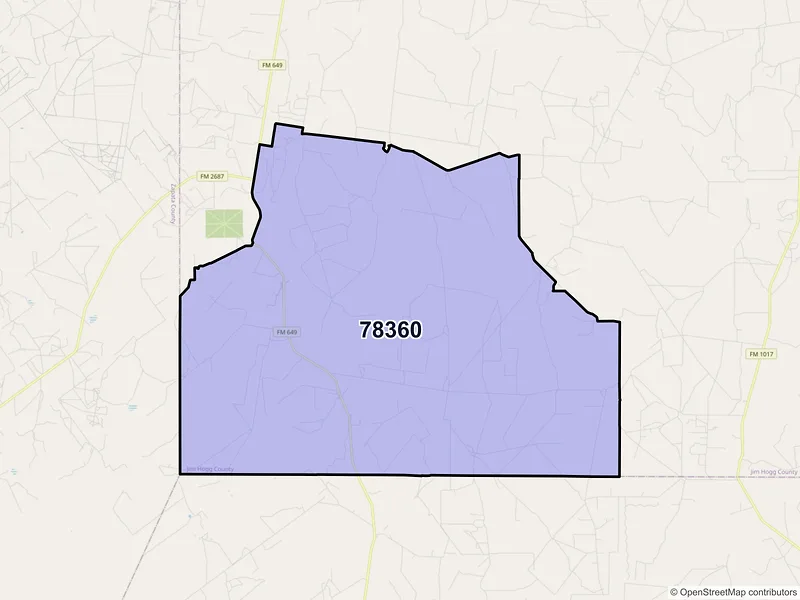 Map of ZIP Code 78360 — Guerra, TX