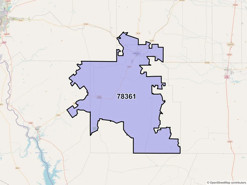 Map of ZIP Code 78361 — Hebbronville, TX