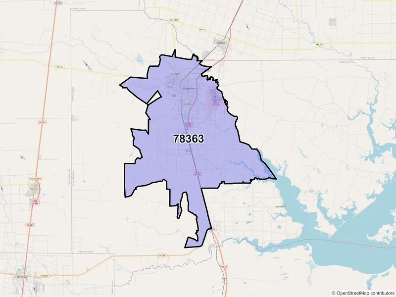 Map of ZIP Code 78363 — Kingsville, TX