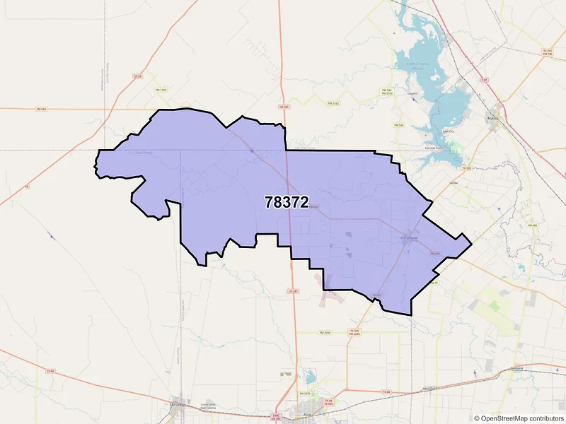 Map of ZIP Code 78372 — Orange Grove, TX