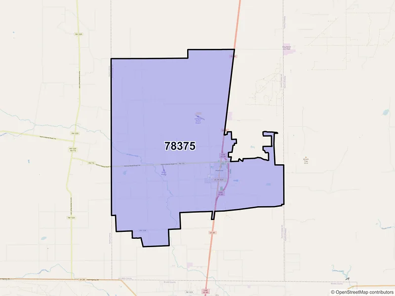 Map of ZIP Code 78375 — Premont, TX