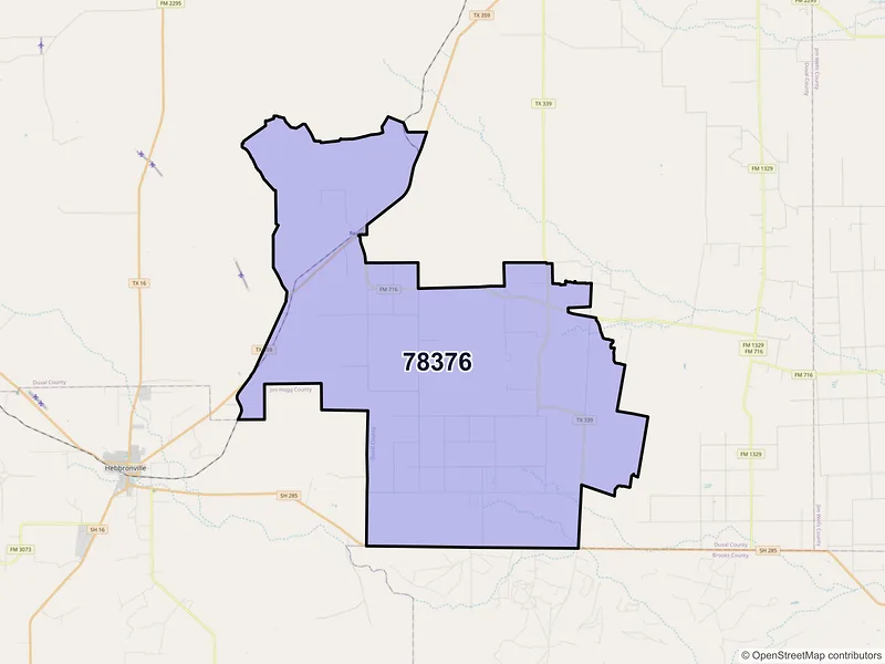 Map of ZIP Code 78376 — Realitos, TX