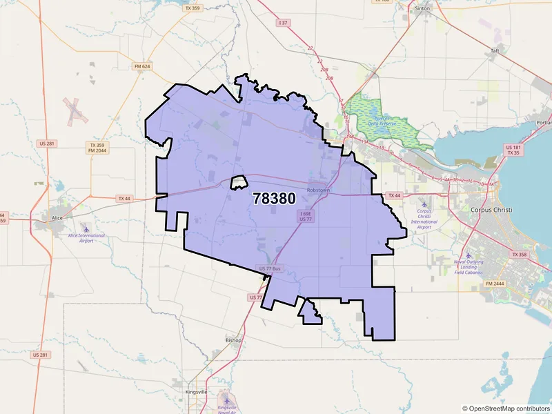 Map of ZIP Code 78380 — Robstown, TX