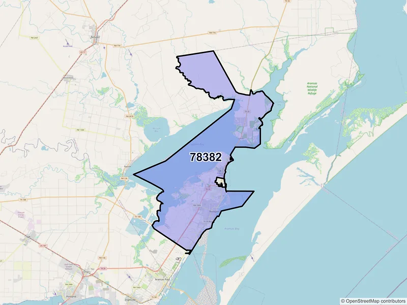 Map of ZIP Code 78382 — Rockport, TX