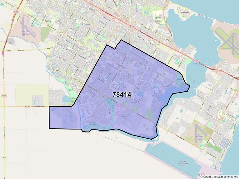 Map of ZIP Code 78414 — Corpus Christi, TX