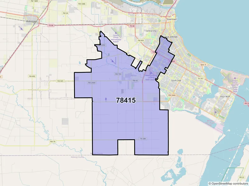 Map of ZIP Code 78415 — Corpus Christi, TX
