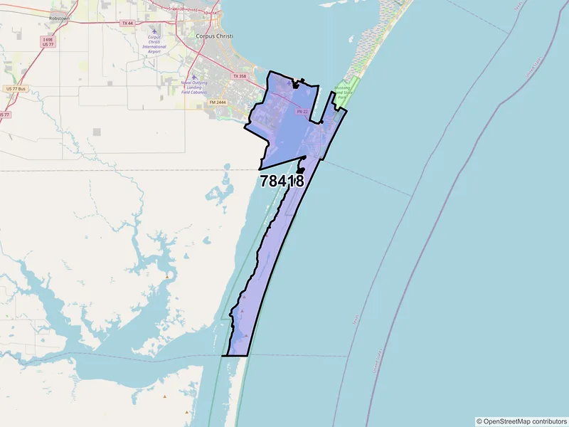 Map of ZIP Code 78418 — Corpus Christi, TX