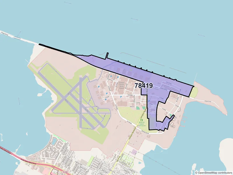 Map of ZIP Code 78419 — Corpus Christi, TX