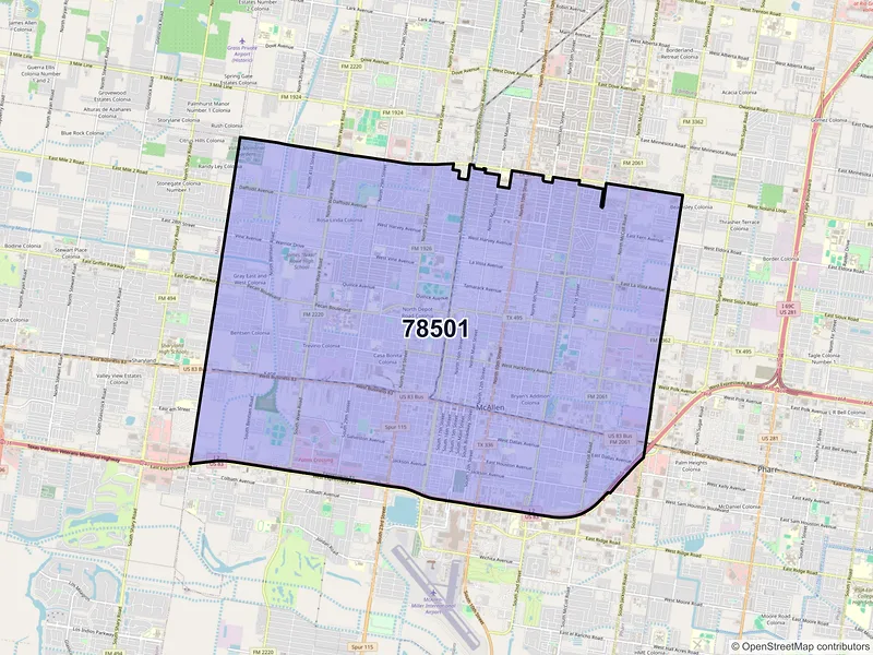 Map of ZIP Code 78501 — Mcallen, TX
