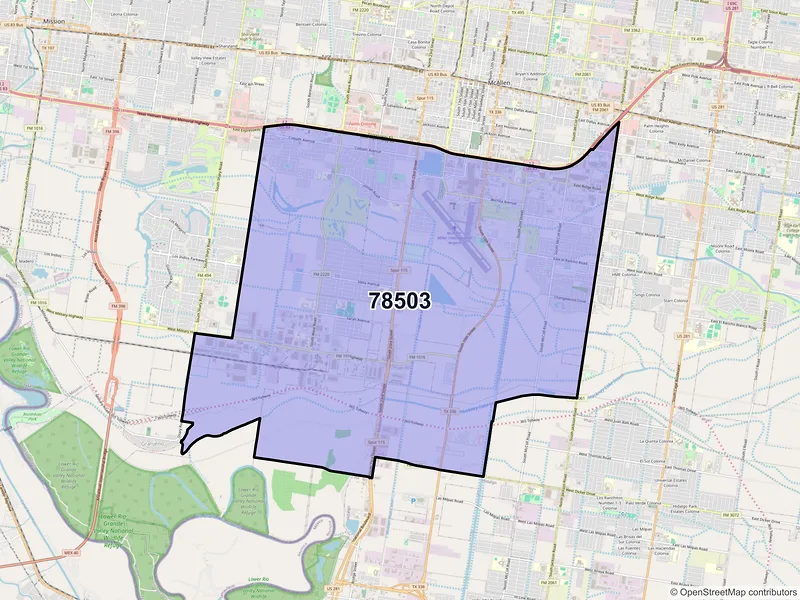Map of ZIP Code 78503 — Mcallen, TX