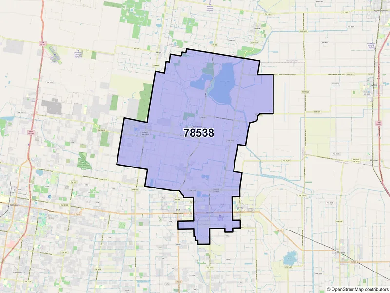 Map of ZIP Code 78538 — Edcouch, TX